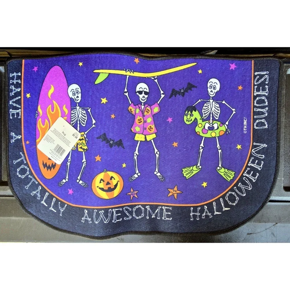 VTG 90s Halloween Rug Indoor Outdoor Accent Mat 28